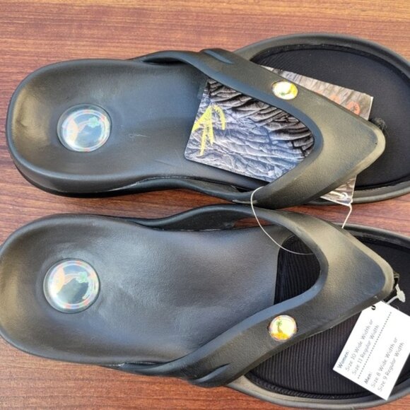 Hawaiian Jellys Ultra Comfort O'o Black Lava  Unisex Flip Flop Sandal Sz… - Picture 11 of 16